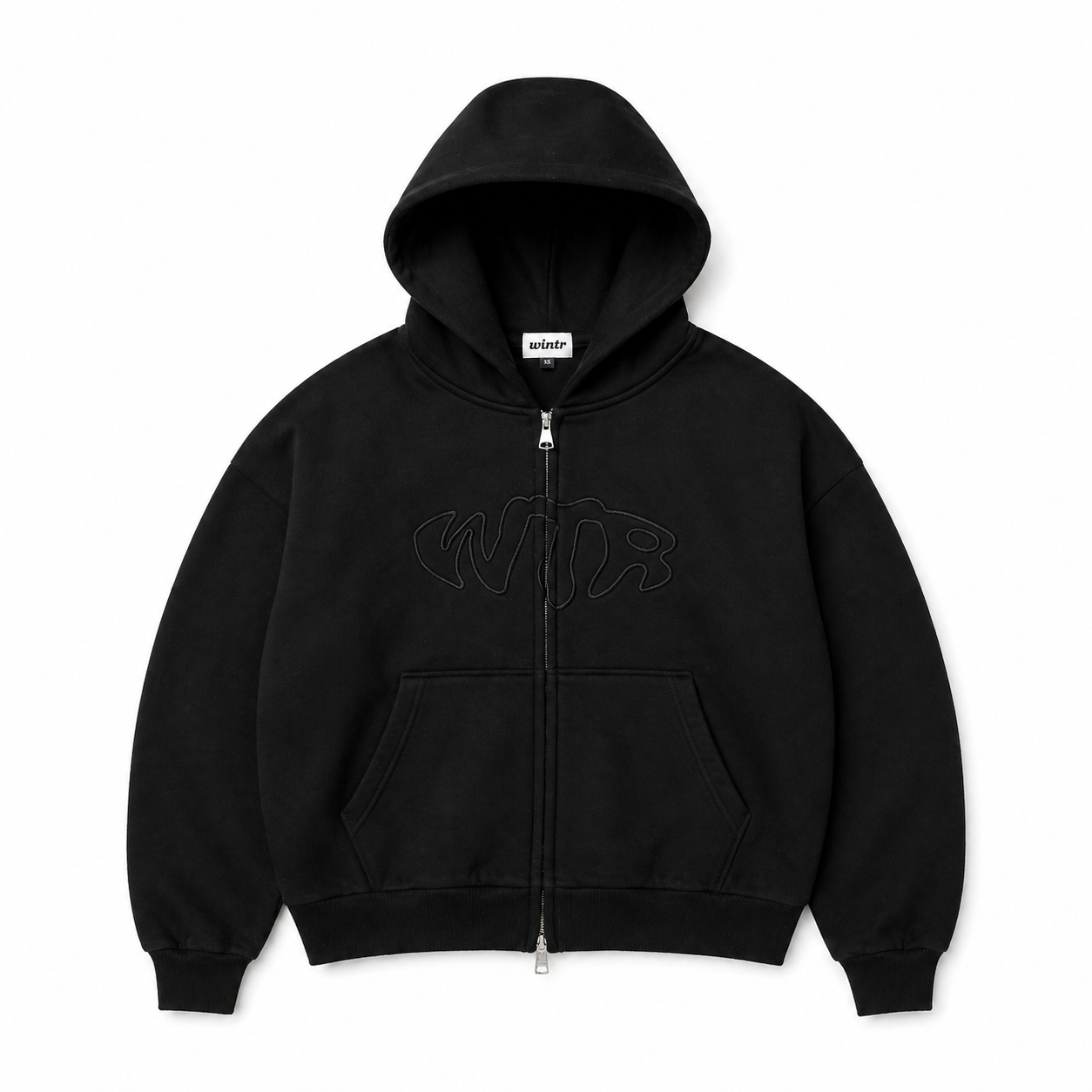 WTR 500gsm Heavyweight Zip Hoodie - Black