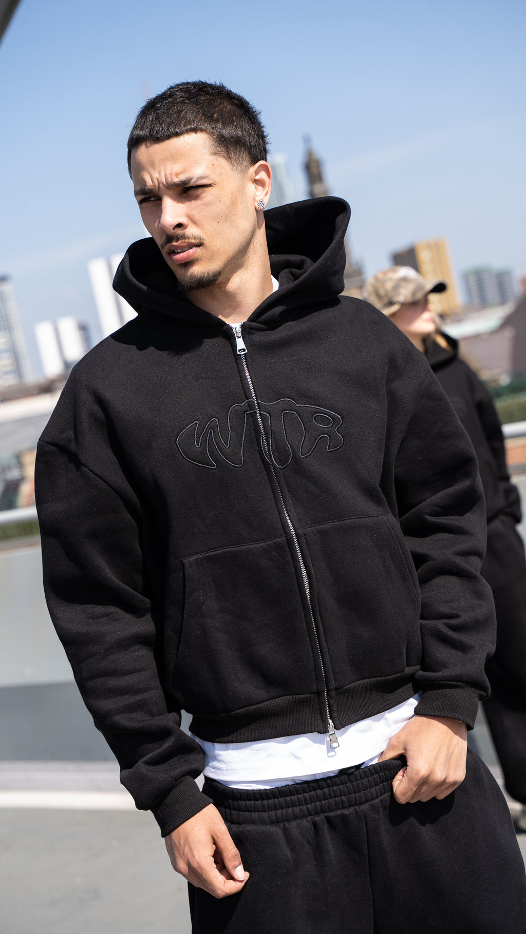 WTR 500gsm Heavyweight Zip Hoodie - Black